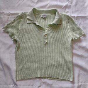 Calvin Klein Jeans Ribbed Button Up Polo